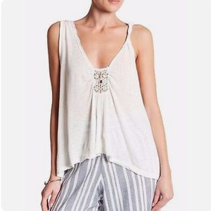 Free People New Vibes Embellished Sleeveless Tank Top